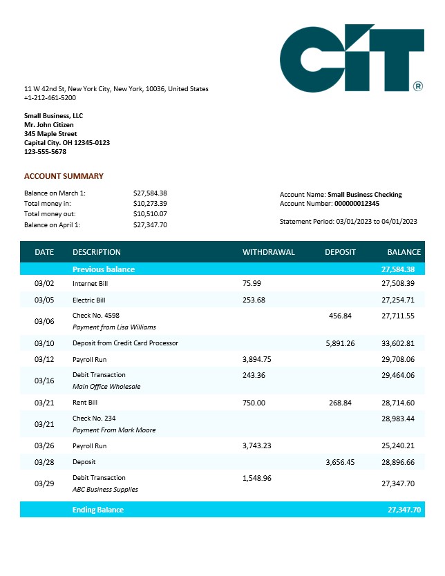  East West Bank firm account statement 